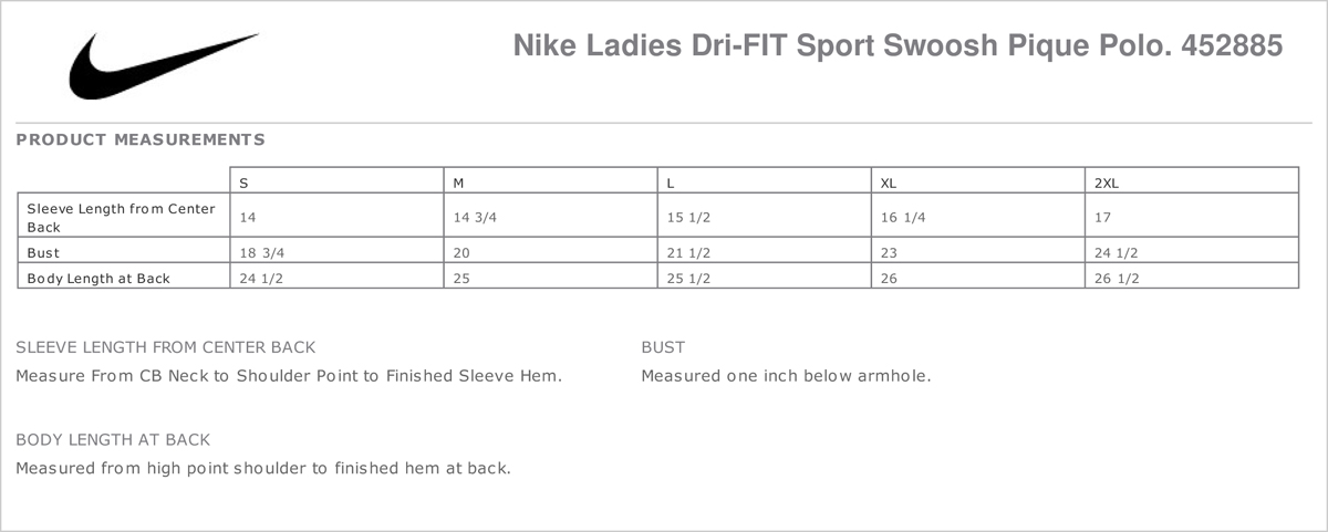 Nike - Ladies Dri-FIT Sport Swoosh Pique Polo. 452885