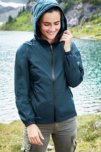 Women Wind Rain Waterproof Jacket Raincoat Ladies Outdoor Forest
